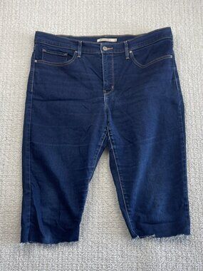 Levi’s 311 Shaping Skinny Jeans Women’s Sz 33 Cut-Off Carpi Style Y2K Dark Blue